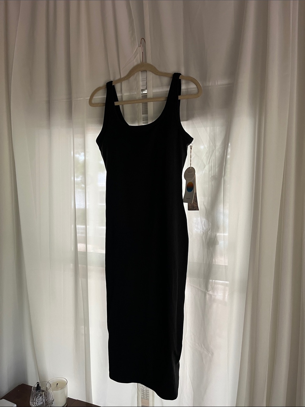 Vuori Dreamknit Black Tank Midi Dress